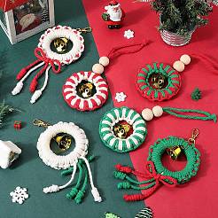 Christmas Theme DIY Cotton Threads Pendant Decoration Making Kits&nbsp;DIY-SC0028-31