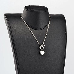 Non-Tarnish Valentine's Day Heart 304 Stainless Steel Lariat Necklaces&nbsp;X-NJEW-JN01484