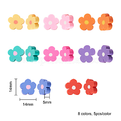 40Pcs 8 Colors Handmade Polymer Clay Cabochons&nbsp;CLAY-CJ0001-29