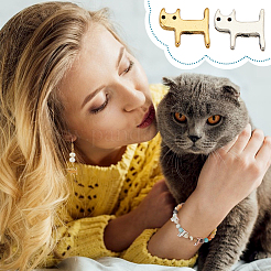 100Pcs 2 Colors Tibetan Style Alloy Kitten Beads&nbsp;TIBEB-PH0005-16