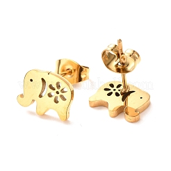 Ion Plating(IP) 304 Stainless Steel Stud Earrings&nbsp;EJEW-C001-04G