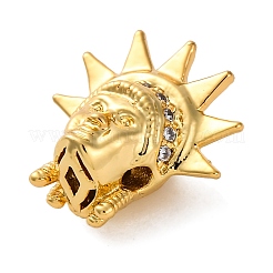 Rack Plating Brass with Cubic Zirconia Beads&nbsp;KK-S406-13G