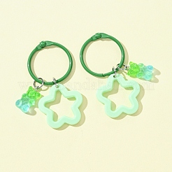 Bear & Star Resin & Acrylic Pendant Keychain&nbsp;HJEW-FZ00035