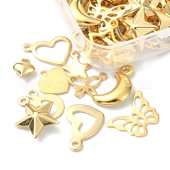 60Pcs 12 Style 304 & 201 Stainless Steel Charms&nbsp;STAS-FS0001-40