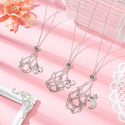 9Pcs 3 Styles Brass Macrame Pouch Braided Gemstone Holder Pendant Necklace Making&nbsp;NJEW-UN00001