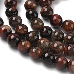 Natural Tiger Eye Beads Strands&nbsp;G-F591-18-8mm-07