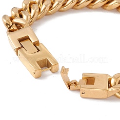 Ion Plating(IP) 304 Stainless Steel Chunky Curb Chains Bracelet for Men Women&nbsp;BJEW-E107-11G-01