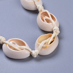 Adjustable Cowrie Shell Braided Bead Bracelets&nbsp;X-BJEW-JB04278