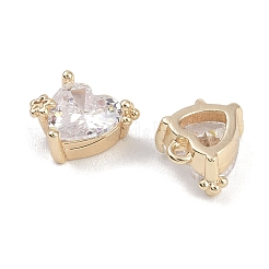 Brass Micro Pave Clear Cubic Zirconia Pendants&nbsp;X-KK-K351-45B-G