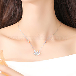 Brass & Alloy Pave Clear Cubic Zirconia Pendant Necklaces&nbsp;WG9D488-01