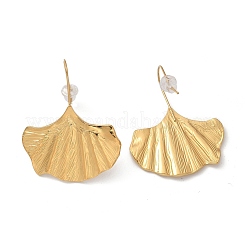 Ion Plating(IP) 304 Stainless Steel Ginkgo Leaf Dangle Earrings for Women&nbsp;EJEW-K243-03G