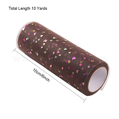 Heart Glitter Sequin Deco Mesh Ribbons&nbsp;OCOR-BC0007-26