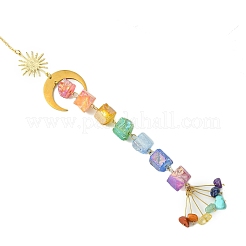 Electroplated Natural Quartz Pendant Decoration&nbsp;HJEW-JM02115