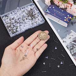 300Pcs 304 Stainless Steel Flat Round Blank Peg Earring Post&nbsp;STAS-SC0007-33A