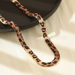 Leopard Print Alloy Snake Chain Necklaces for Women&nbsp;NJEW-K281-01