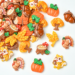 48Pcs 8 Styles Autumn Theme Resin Cabochons&nbsp;RESI-SC0036-38