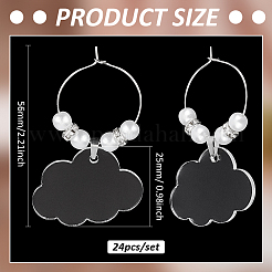 24Pcs Cloud Acrylic Wine Glass Charms&nbsp;HJEW-BC00038