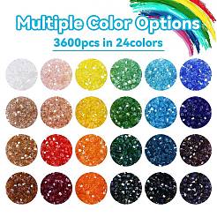 3600Pcs 24 Colors Transparent Electroplate Glass Beads&nbsp;GLAA-YW0003-34