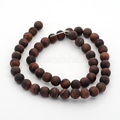 Frosted Natural Tiger Eye Round Bead Strands&nbsp;X-G-M272-16-8mm