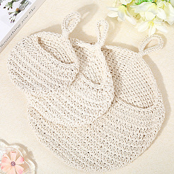 3Pcs 3 Styles Handmade Woven Cotton Fruit Net Hanging Baskets&nbsp;AJEW-GF0011-57B