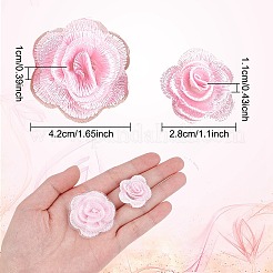 3D Rose Flower Polyester Computerized Embroidered Ornament Accessories&nbsp;DIY-NB0008-21A