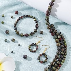 4 Strands 4 Styles Natural Dragon Blood Jasper Bead Strands&nbsp;G-OC0005-10
