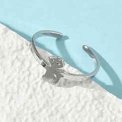 304 Stainless Steel Adjustable Cuff Rings&nbsp;RJEW-Z105-01P-01