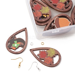 DIY Thanksgiving Day Teardrop Earring Making Kit&nbsp;WOOD-FS0001-07