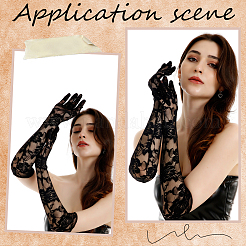 Polyester Long Lace Gloves&nbsp;AJEW-WH20011-94A