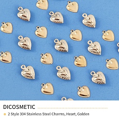 120Pcs 2 Style 304 Stainless Steel Charms&nbsp;STAS-DC0002-43