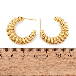 Brass Spiral C-Shaped Stud Earrings&nbsp;EJEW-R025-33G