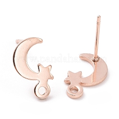 201 Stainless Steel Stud Earring Findings&nbsp;STAS-K241-28RG