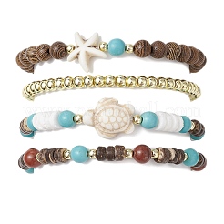 4Pcs 4 Styles Natural & Synthetic Gemstone & Wood Beaded Stretch Bracelets for Women Men&nbsp;BJEW-JB11562