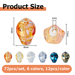 72Pcs 6 Colors Electroplate Glass Beads&nbsp;EGLA-NB0001-32