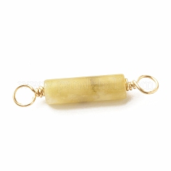 Natural Topaz Jade Connector Charms&nbsp;PALLOY-JF01454-02