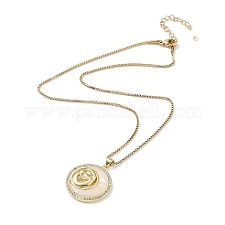 Mother's Day Brass Micro Pave Clear Cubic Zirconia Pendant Necklaces&nbsp;NJEW-G126-01A