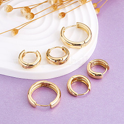 6 Pairs 3 Styles Brass Huggie Hoop Earrings&nbsp;EJEW-YS0001-01