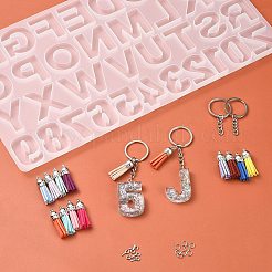 1Pcs Initial Letter A~Z & Number 0~9 Silicone Pendant Mold for KeyChain Making&nbsp;DIY-YW0008-10
