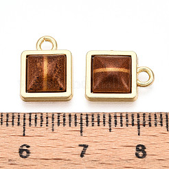 Square Alloy Resin Charms&nbsp;PALLOY-N177-04G