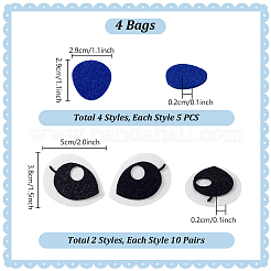 4Bags Eye & Mouth Wool Needle Felting Decoration&nbsp;DIY-PH0031-14B