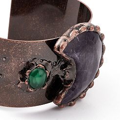 Natural Amethyst Open Cuff Bangles&nbsp;BJEW-A130-02