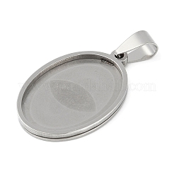 Non-Tarnish 201 Stainless Steel Pendant Cabochon Settings&nbsp;STAS-L279-012P-02