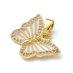 Brass Micro Pave Cubic Zirconia Pendants&nbsp;KK-I371-26G-01