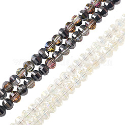 2 Strands 2 Styles Electroplate Transparent Glass Beads Strands&nbsp;EGLA-TA0013-68