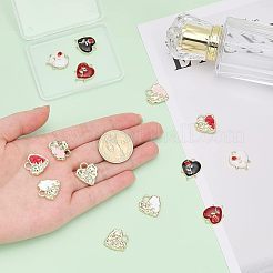 14Pcs 7 Styles Alloy Enamel Pendants&nbsp;ENAM-CA0001-40