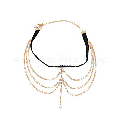 Leaf Alloy Tassel with Plastic Pearl Leg Chains&nbsp;FS-WG851ED-01