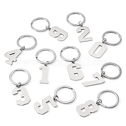 10Pcs 10 Styles Stainless Steel Keychains&nbsp;KEYC-TA0004-65