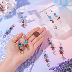 Chakra Gemstone Chip Pendant Decorations&nbsp;HJEW-TAC0029