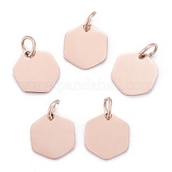 Ion Plating(IP) 304 Stainless Steel Stamping Blank Tag Charms&nbsp;LS-STAS-I311-24RG