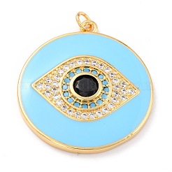 Real 18K Gold Plated Brass Micro Pave Cubic Zirconia Pendants&nbsp;ZIRC-L100-084G-01